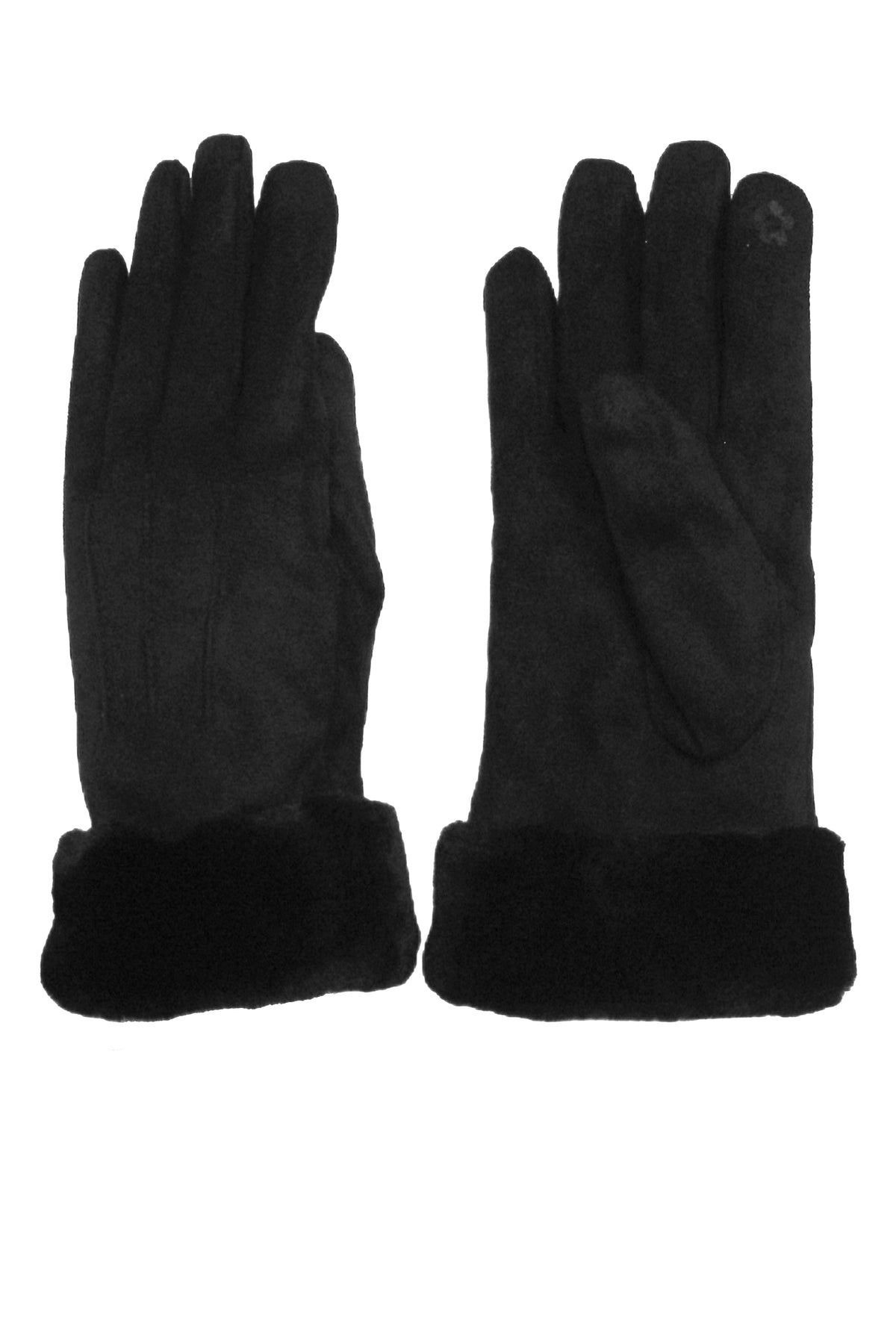 Stitch Detail Faux Fur Cuffs Gloves