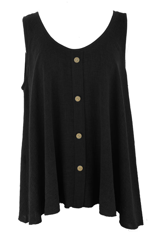 Button Detail Hopsack Vest