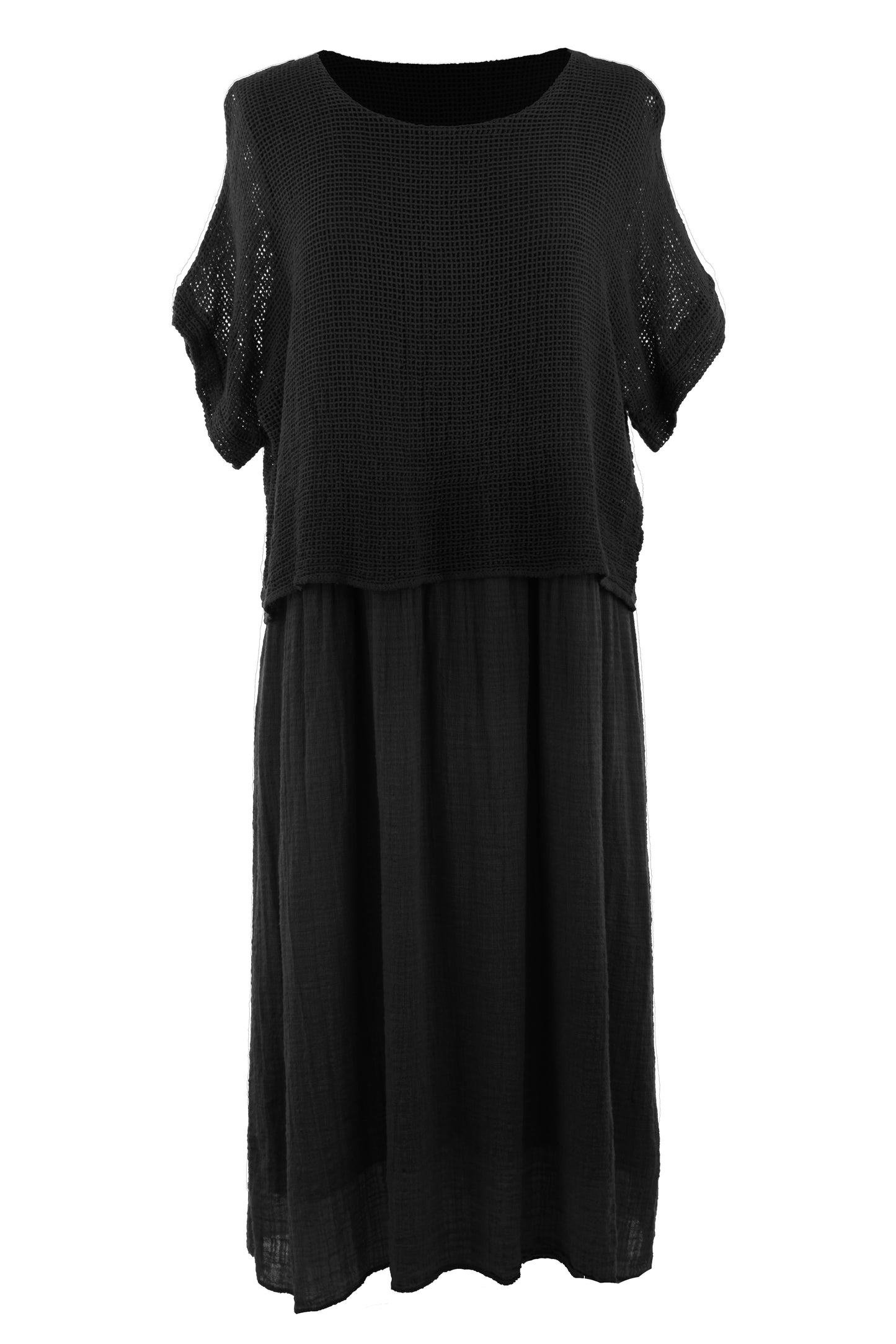 Mesh Shrug Cotton Midi