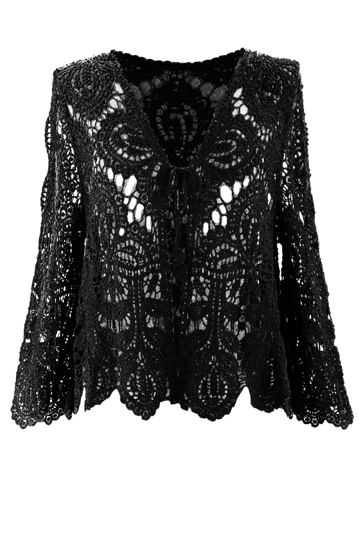 Tie Front Crochet Cardigan