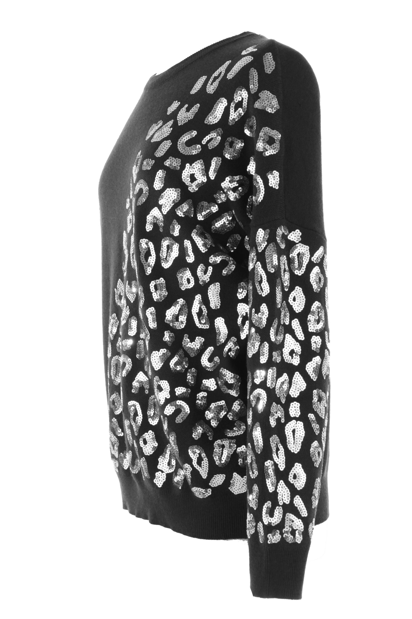 Side Sequin Leopard Jumper