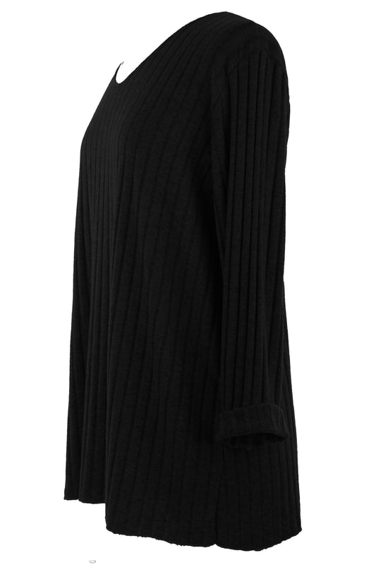 Ribbed Fine Knit Necklace Jumper