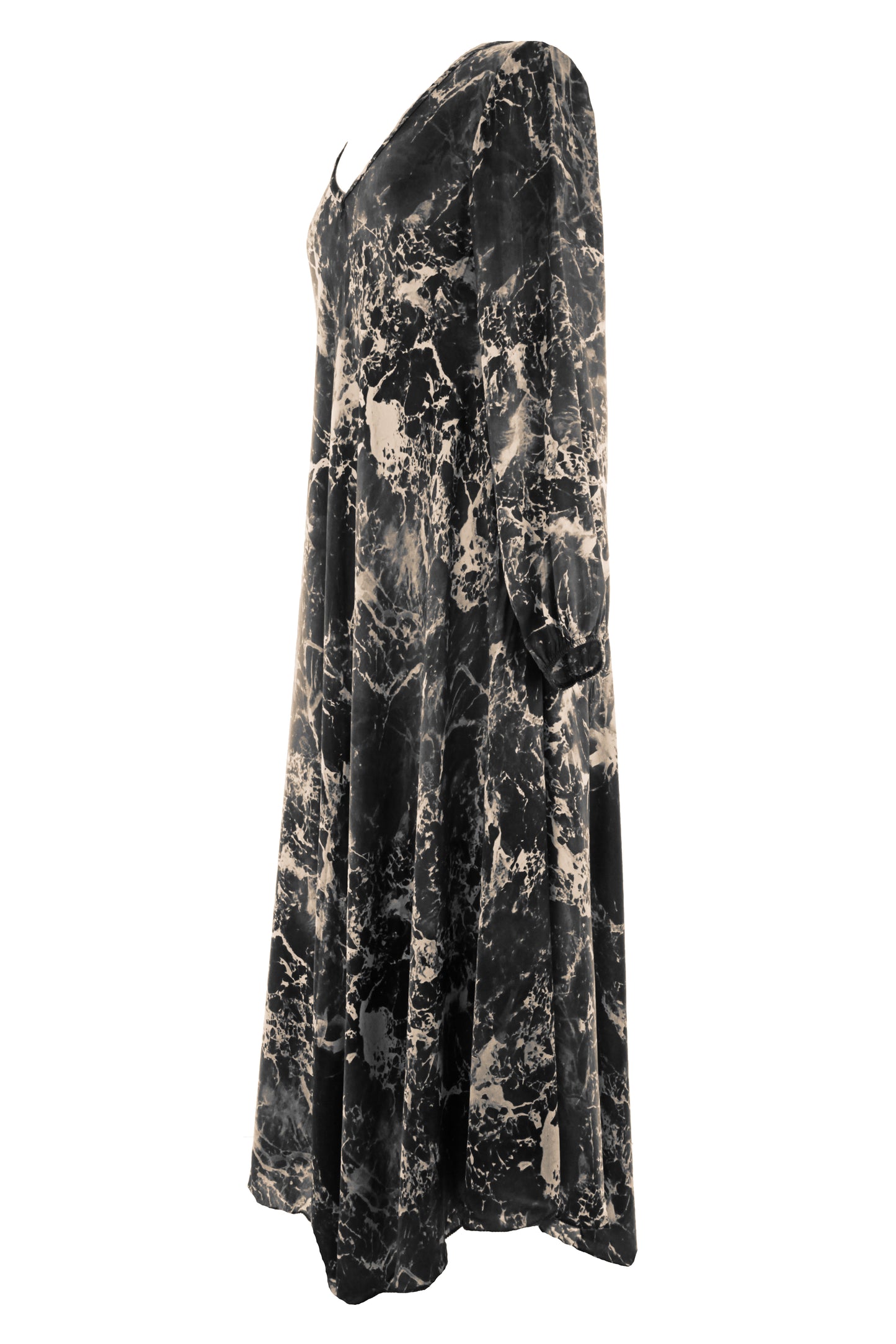 Splash Print Silk Satin Midi