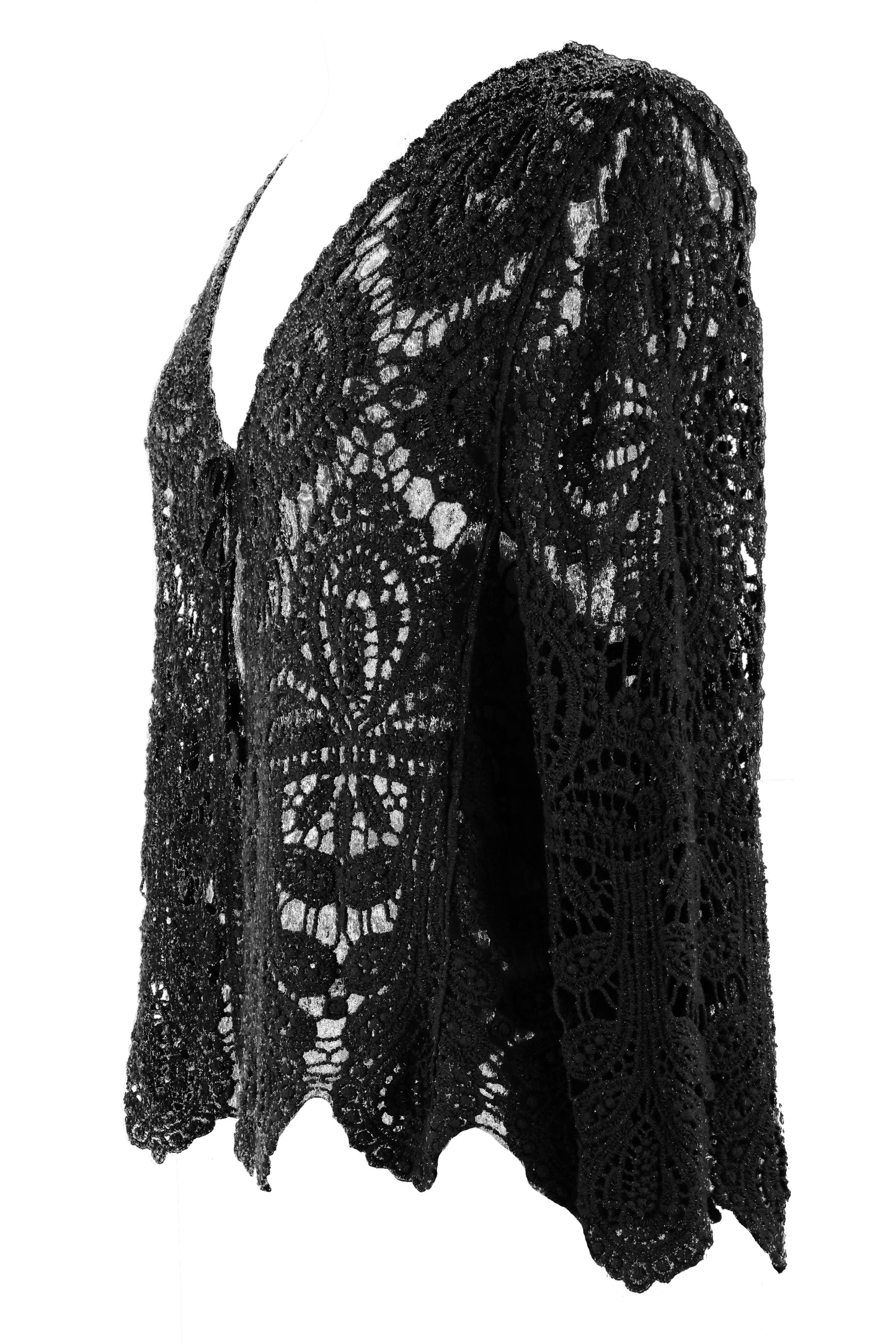 Tie Front Crochet Cardigan