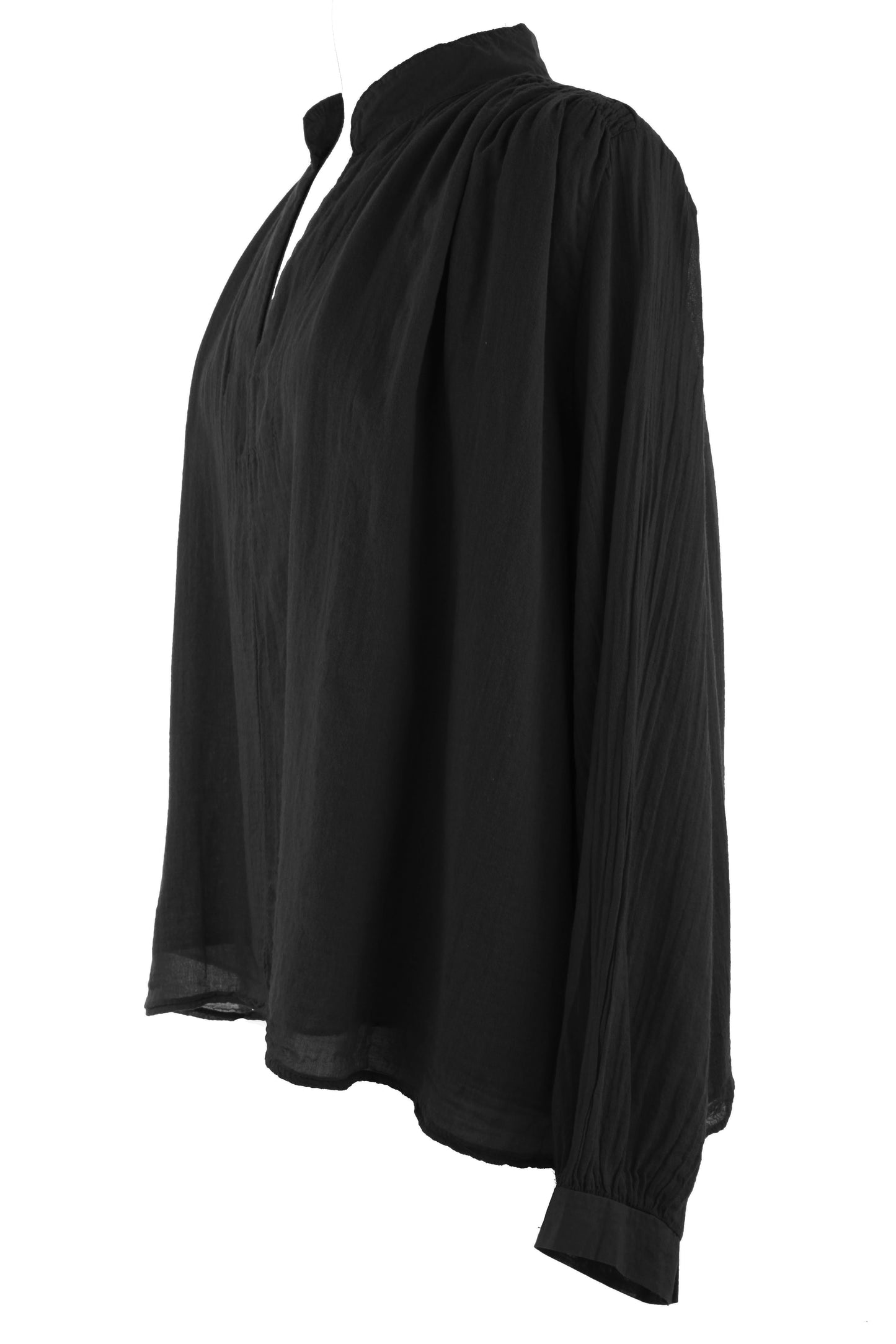 Ruched Shoulder Cotton Top