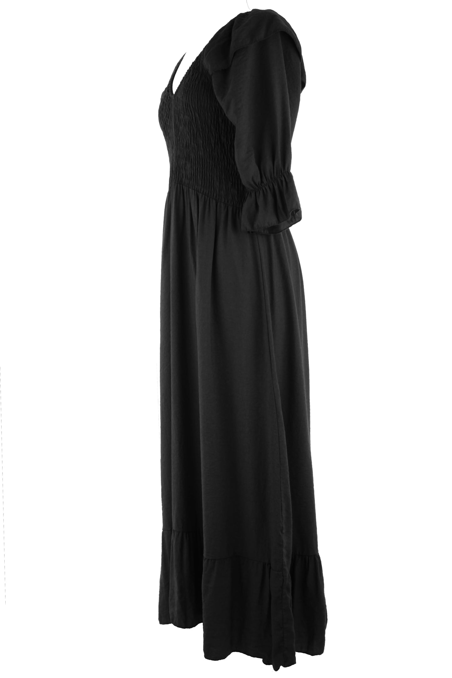 V Neck Smocked Maxi