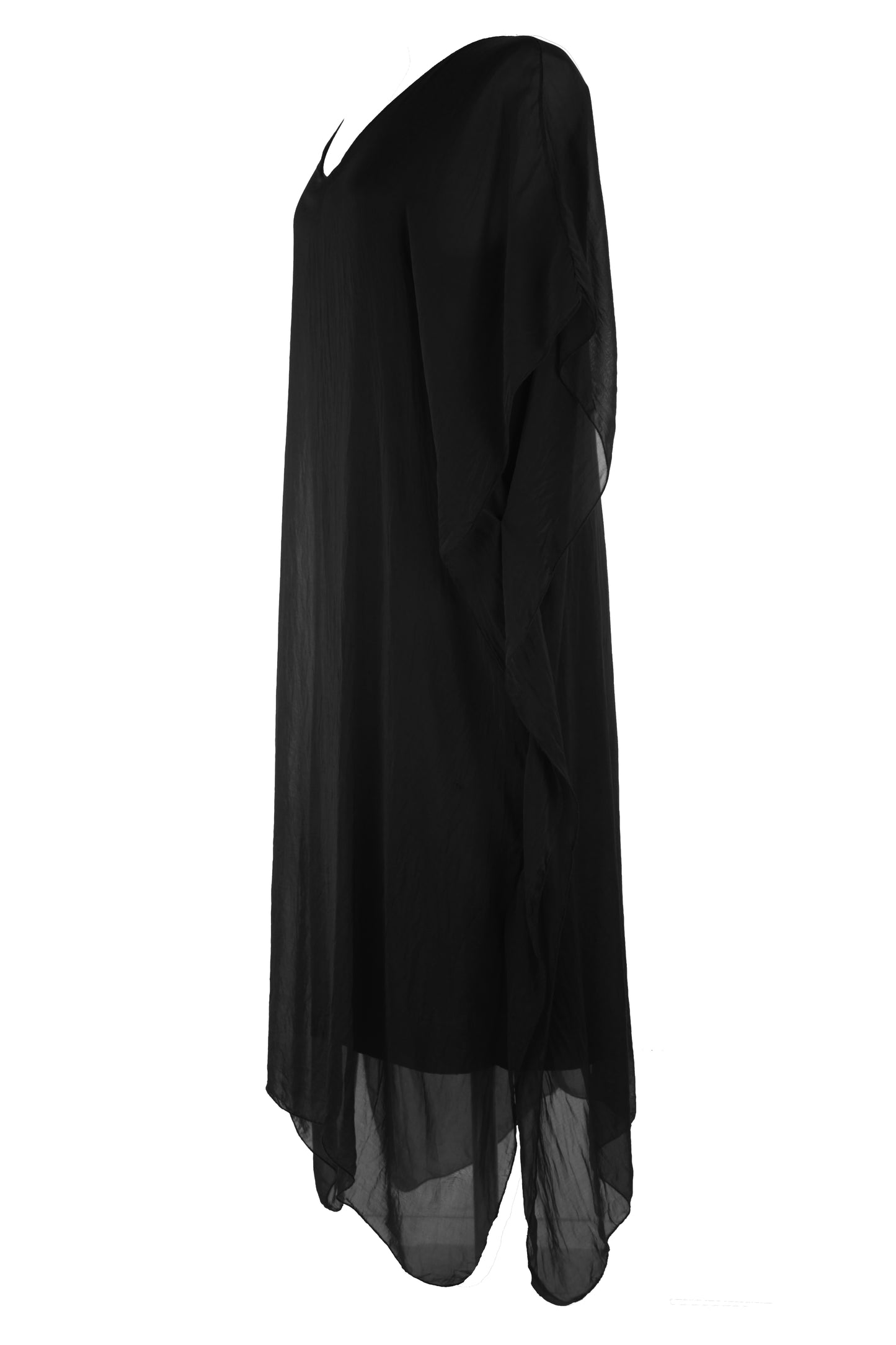 Batwing Silk Kaftan Midi