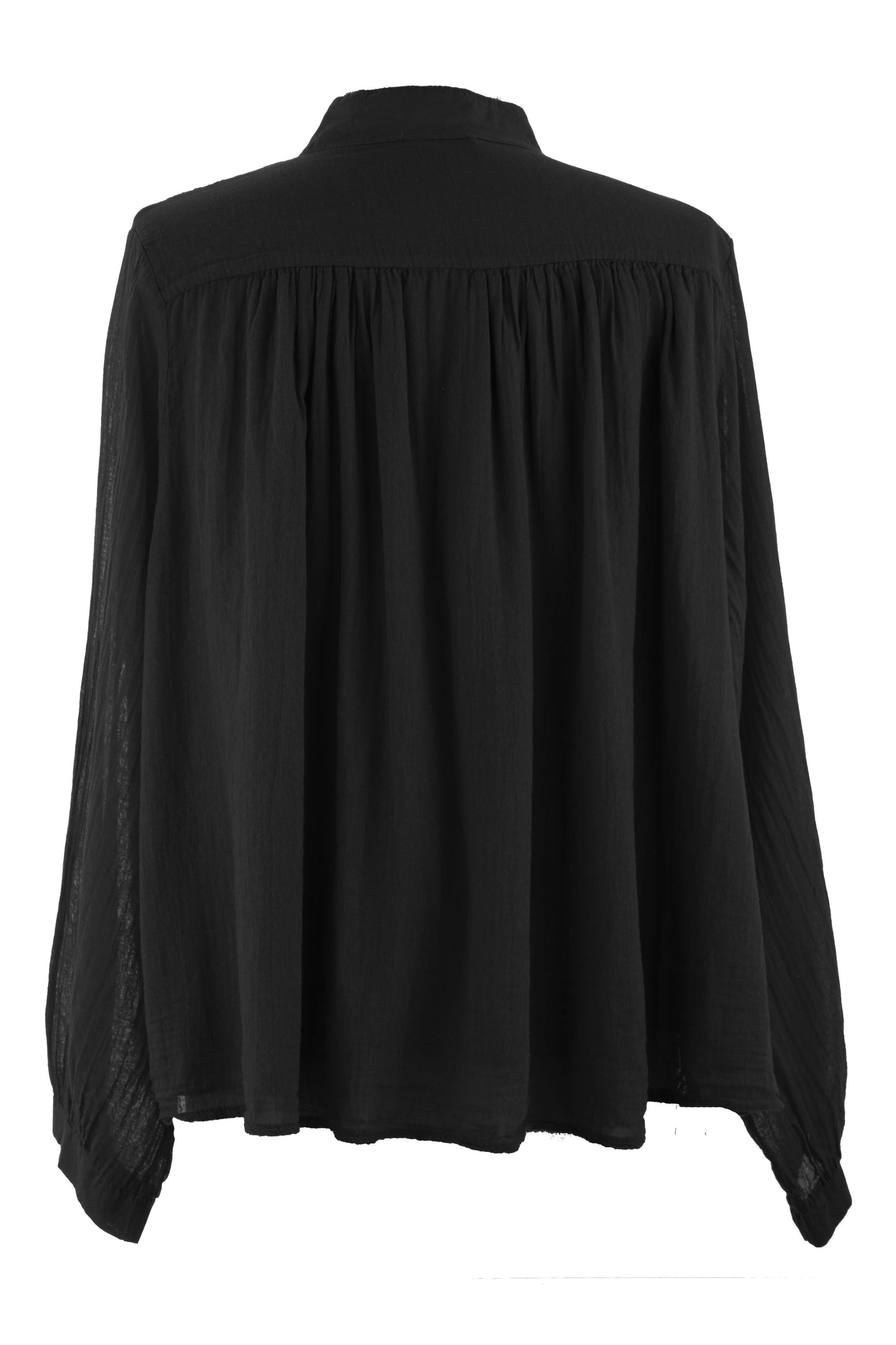 Ruched Shoulder Cotton Top
