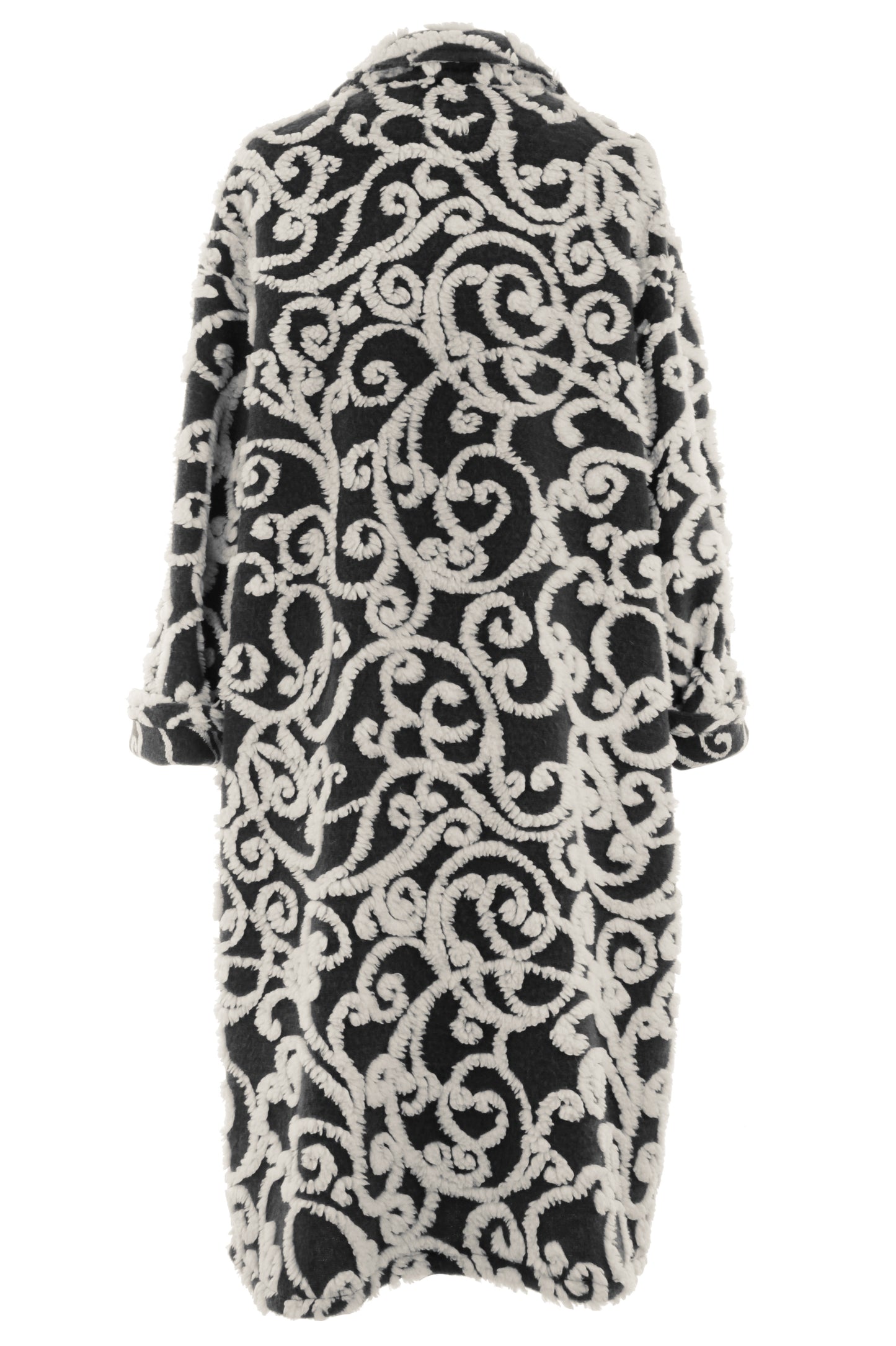 Swirl Pattern Wool Coat