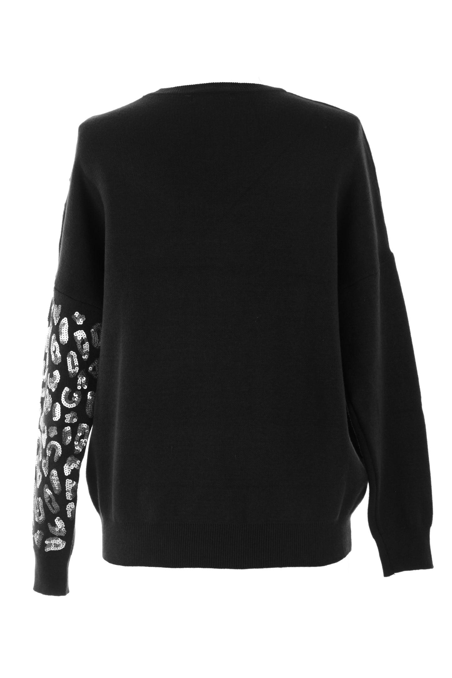 Side Sequin Leopard Jumper
