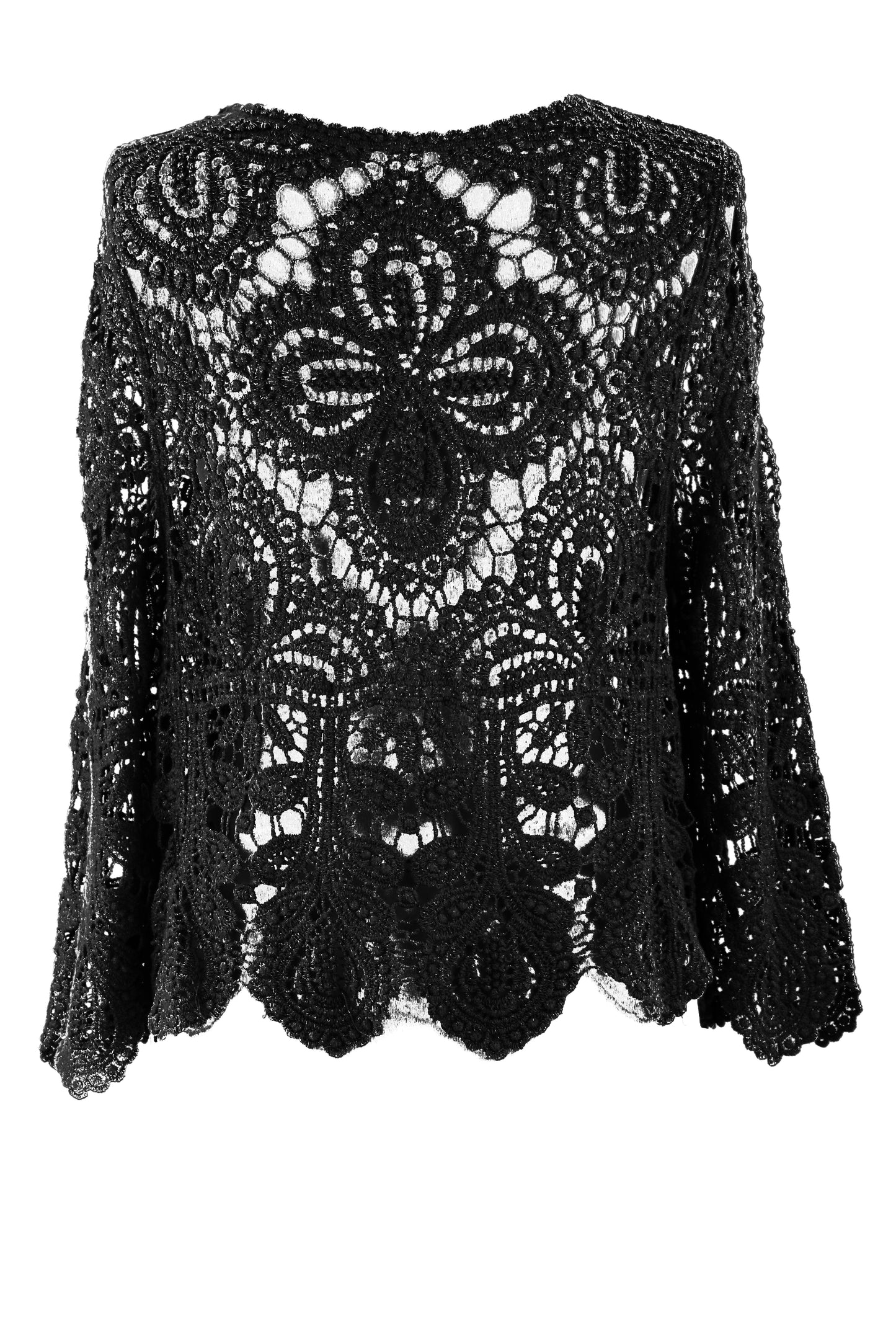Tie Front Crochet Cardigan