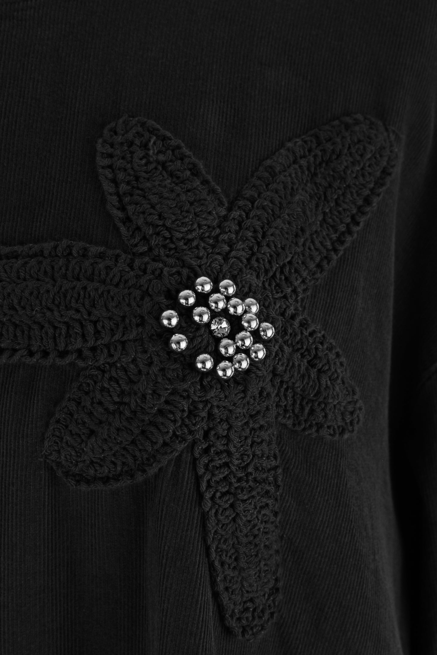 Flower Applique Corduroy Maxi