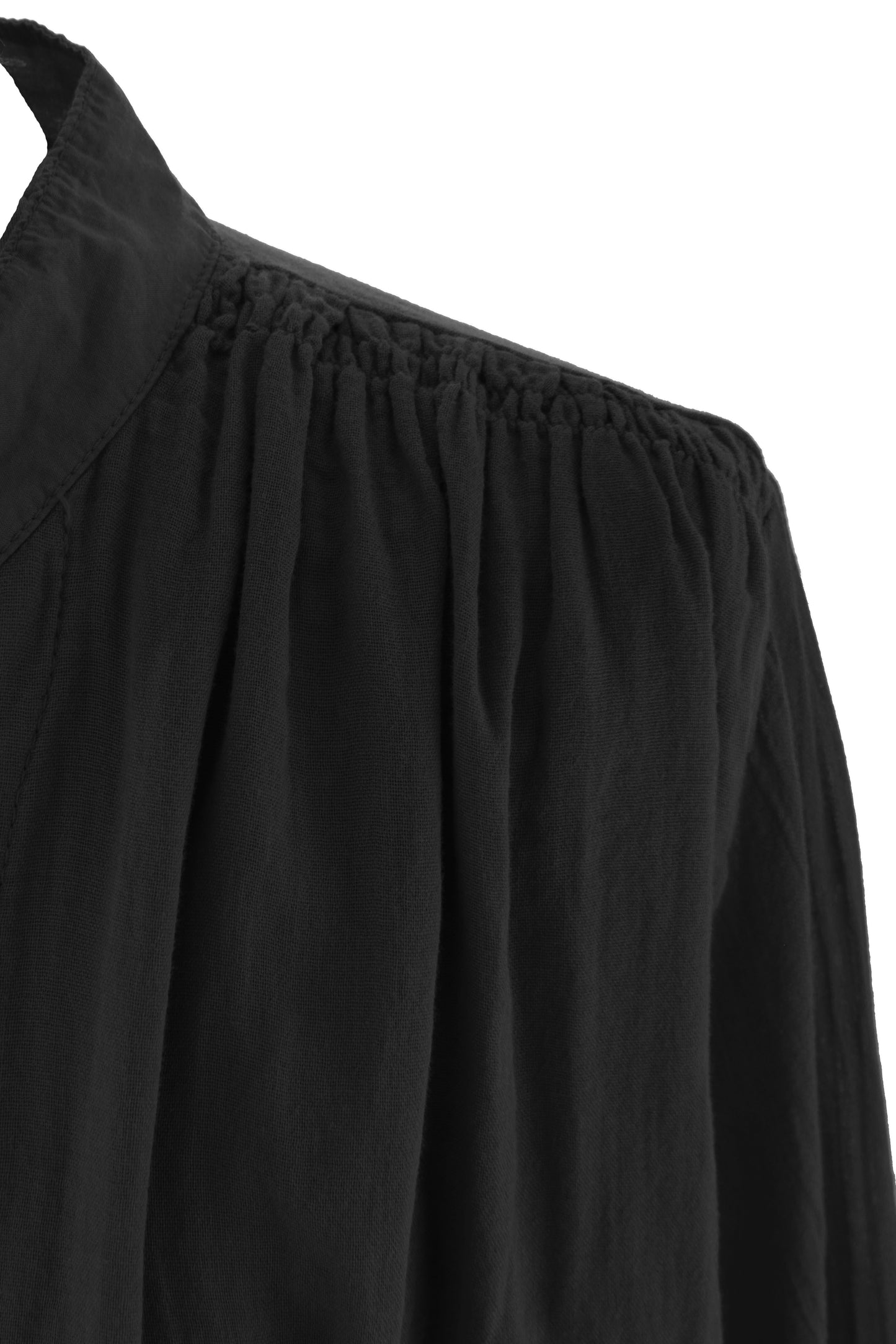 Ruched Shoulder Cotton Top