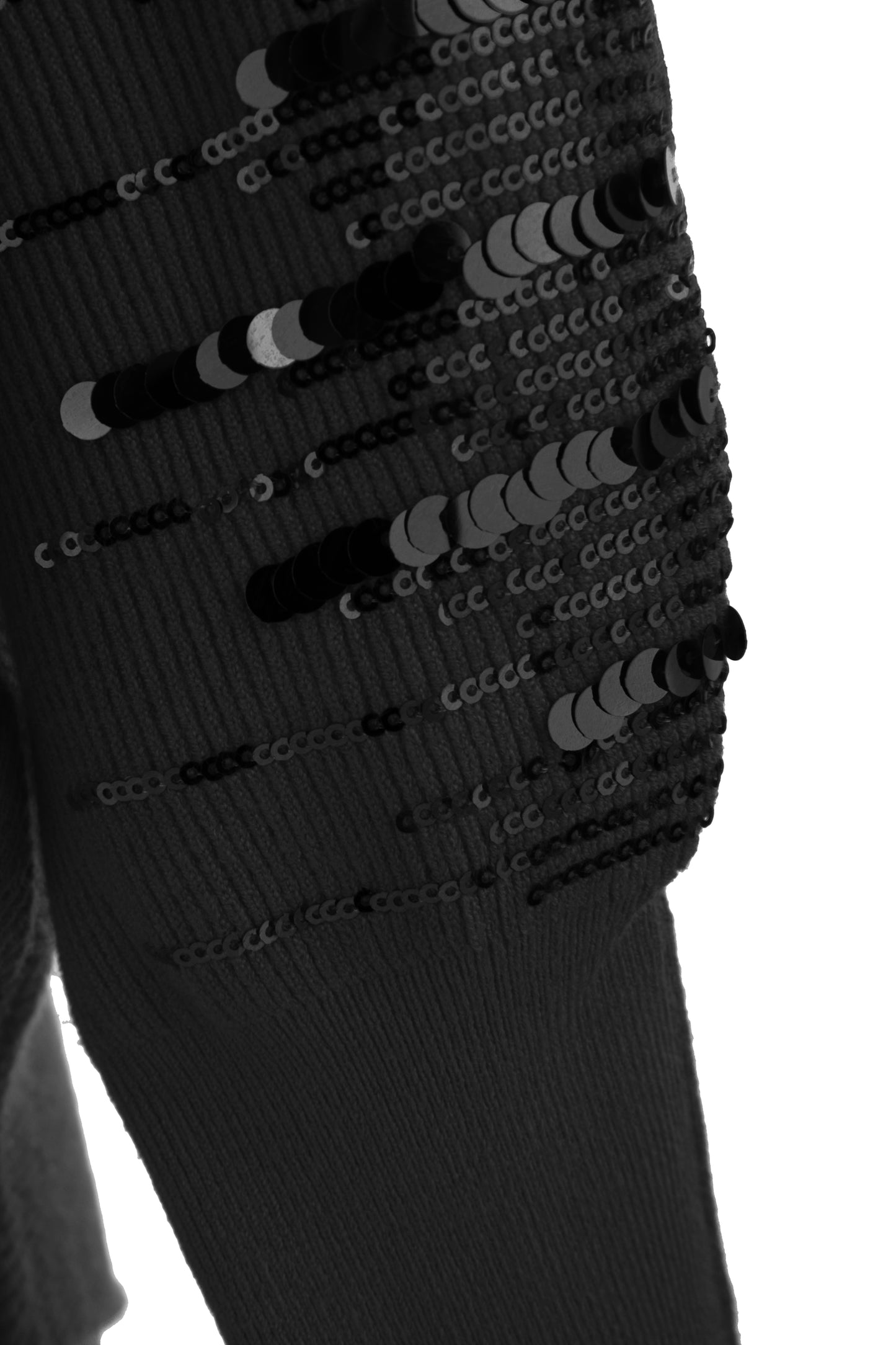 Sequin Sleeve Ribbed Jumper