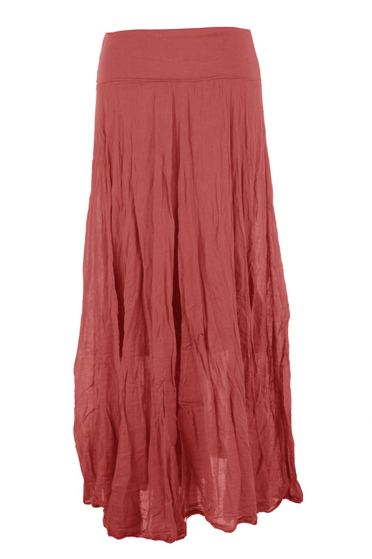 Cotton Panel Midi Skirt