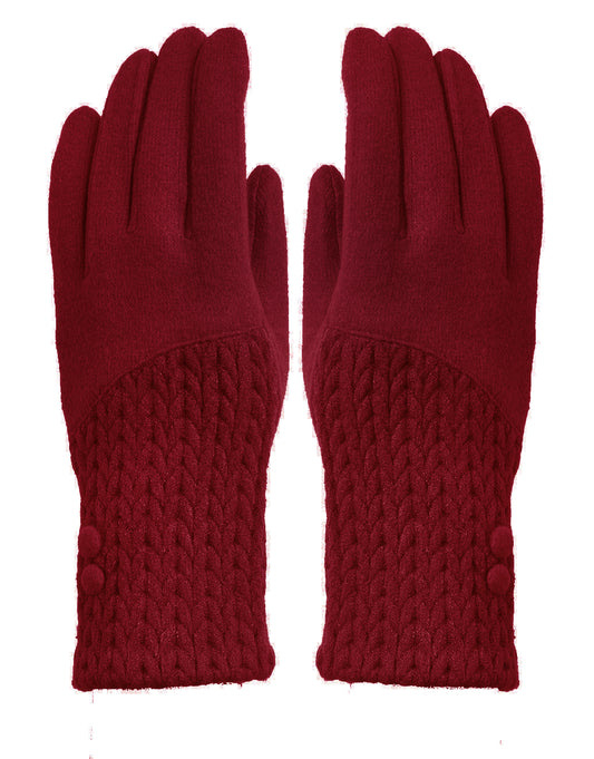 Button Cashmere Knit Gloves