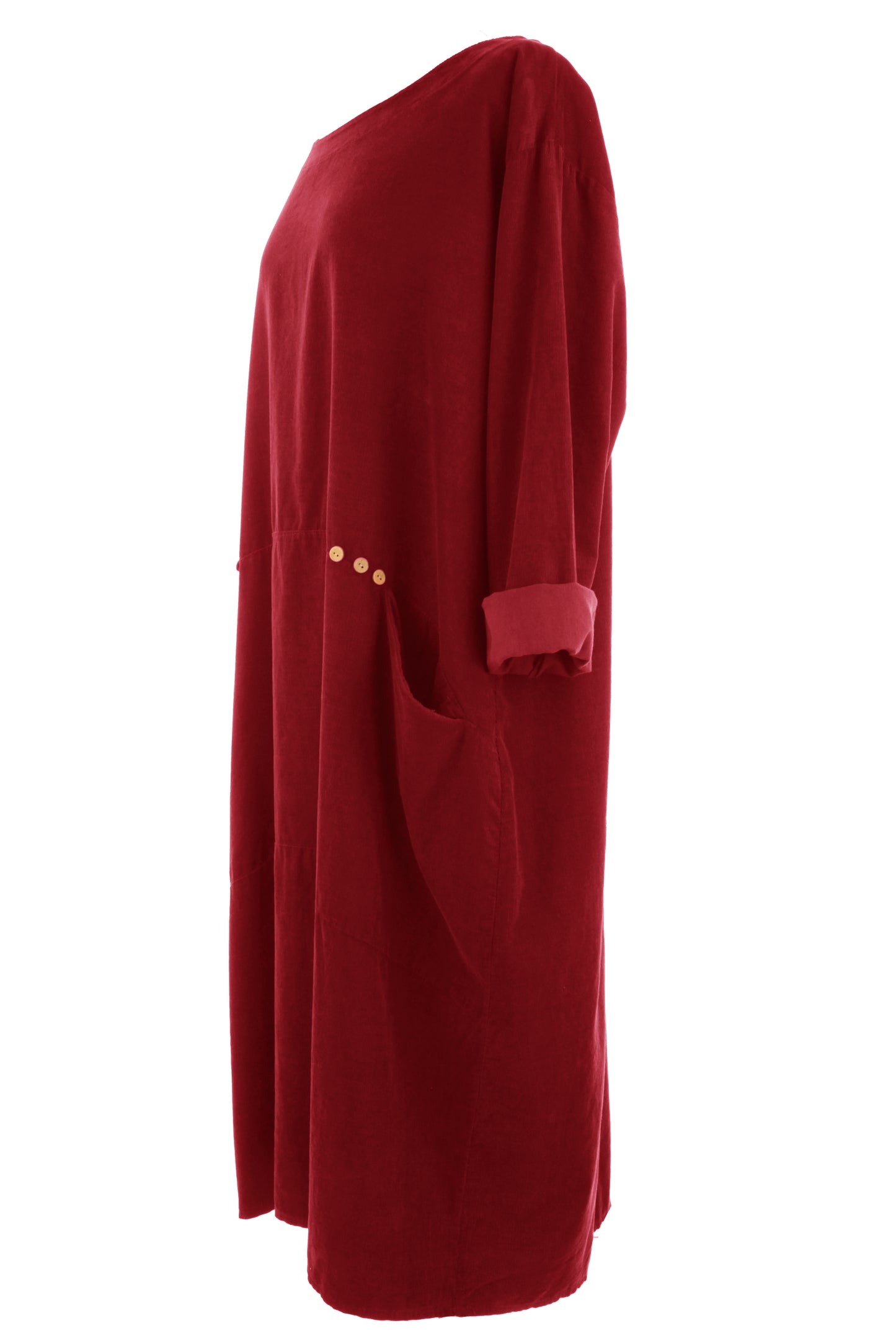 2 Pocket Button Detail Corduroy Midi