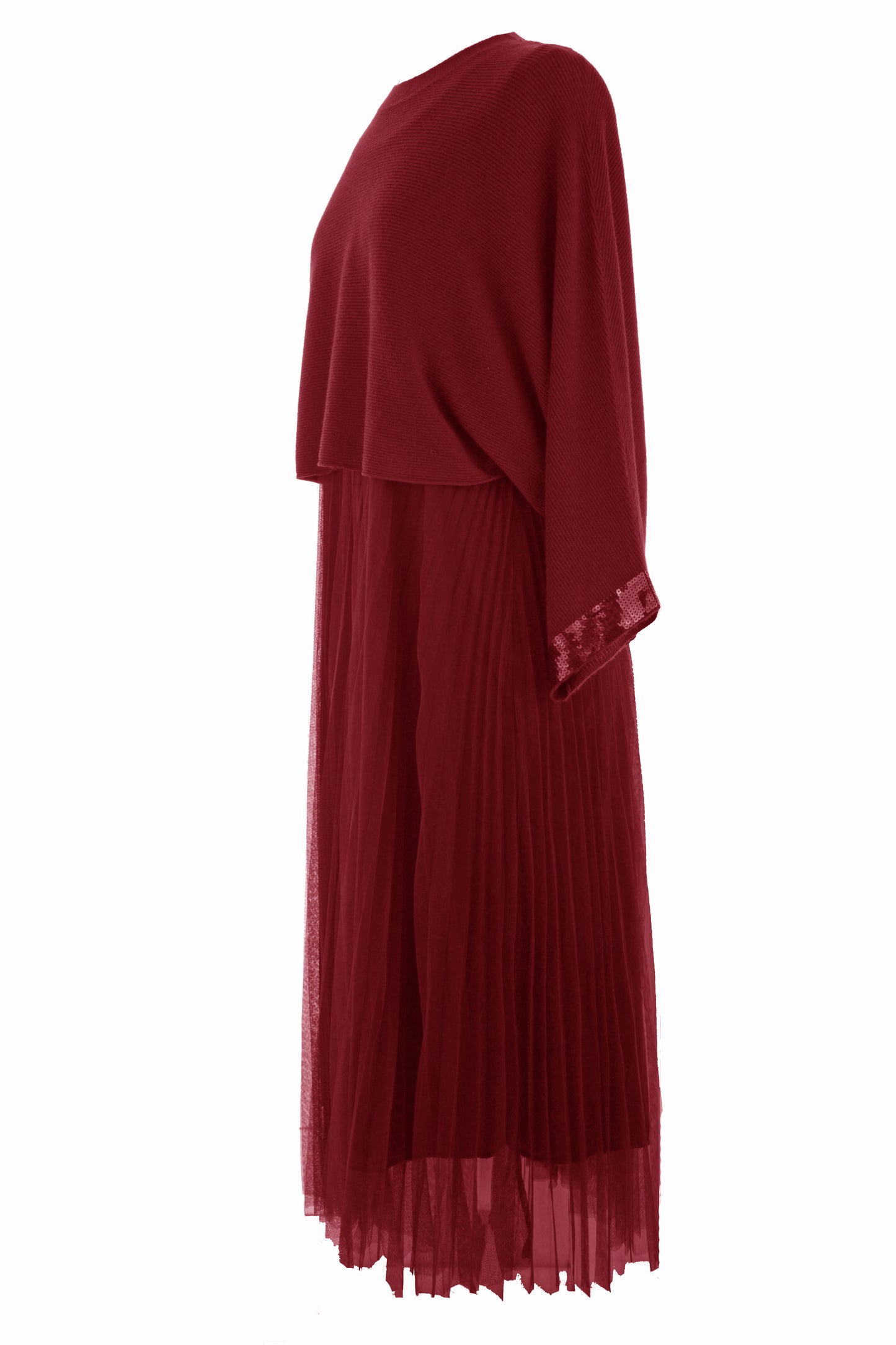 2 Piece Ribbed Top Mesh Dress