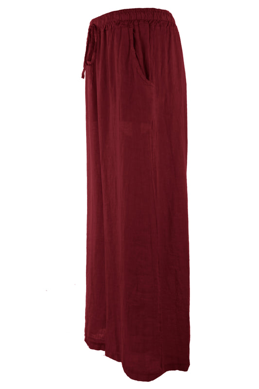 2 Pocket Wide Leg Linen Trouser