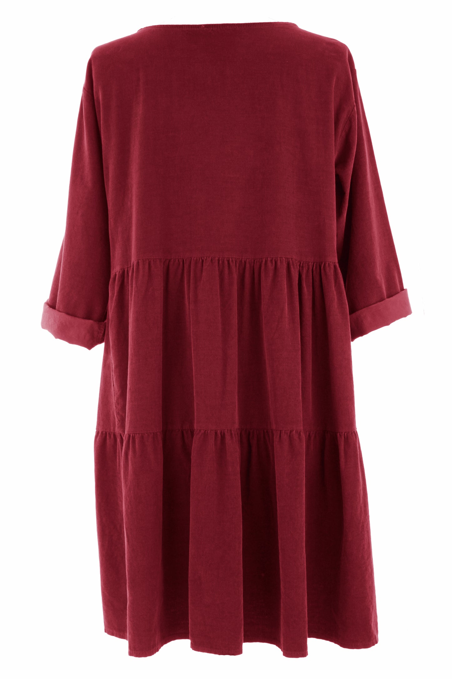 Tiered Swing Corduroy Dress