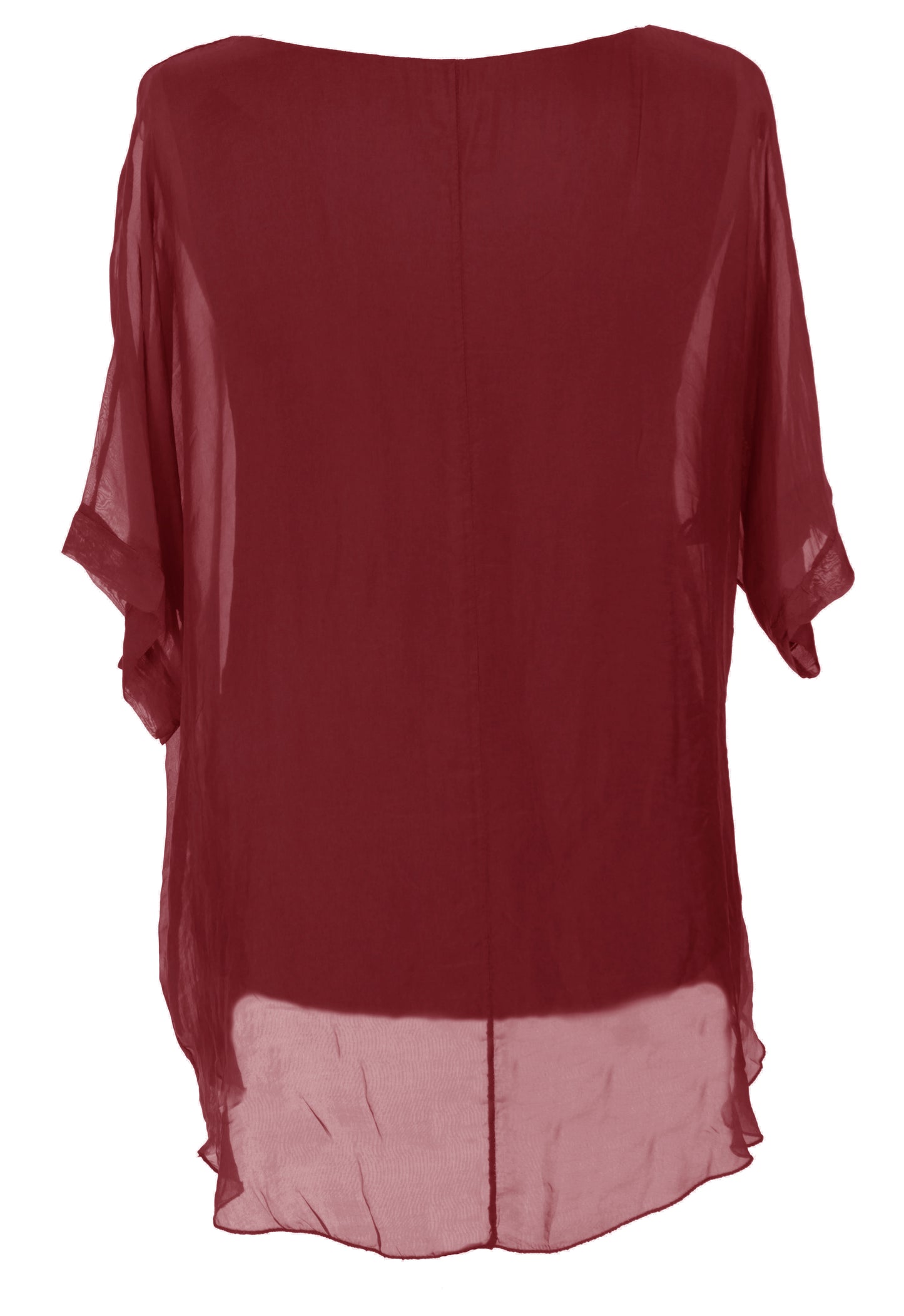 Frayed Hem Silk Top