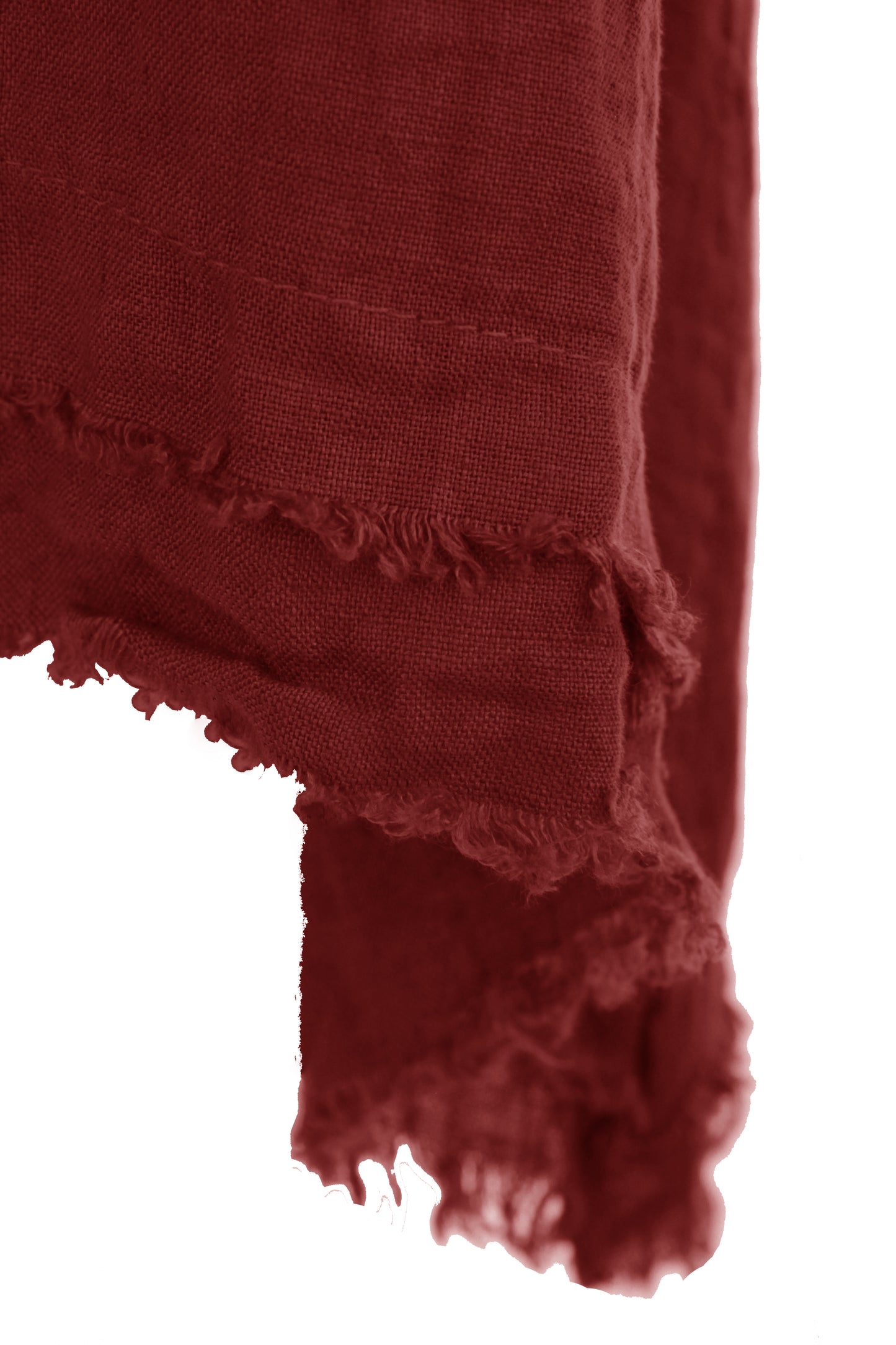 Sleeveless Frayed Trim Linen Top