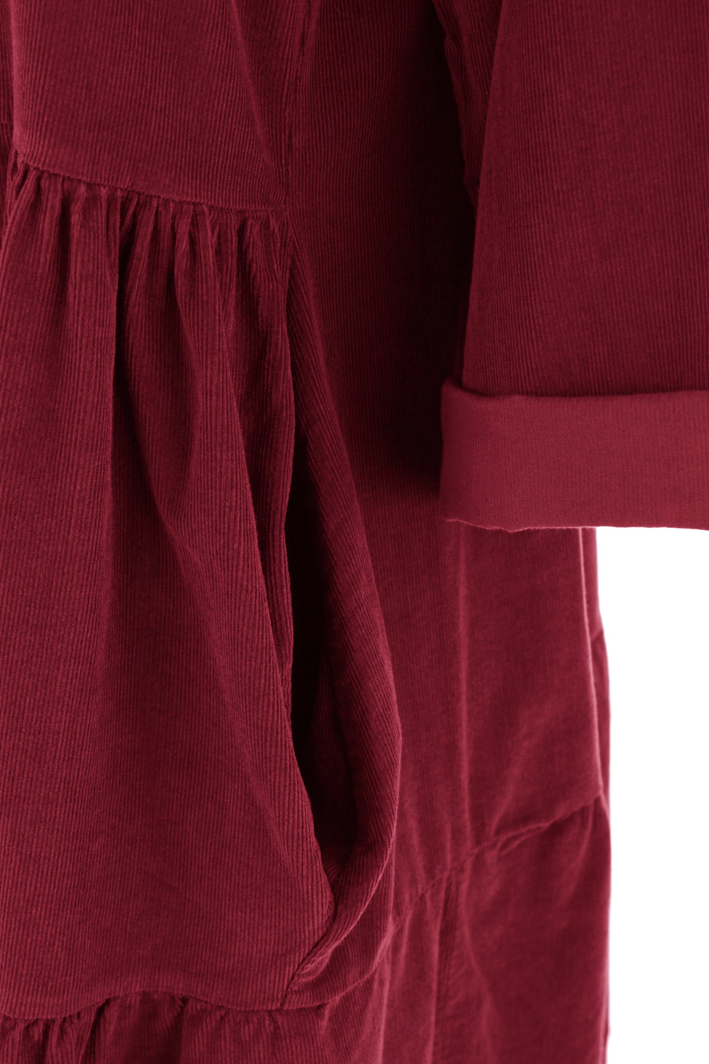 Tiered Swing Corduroy Dress