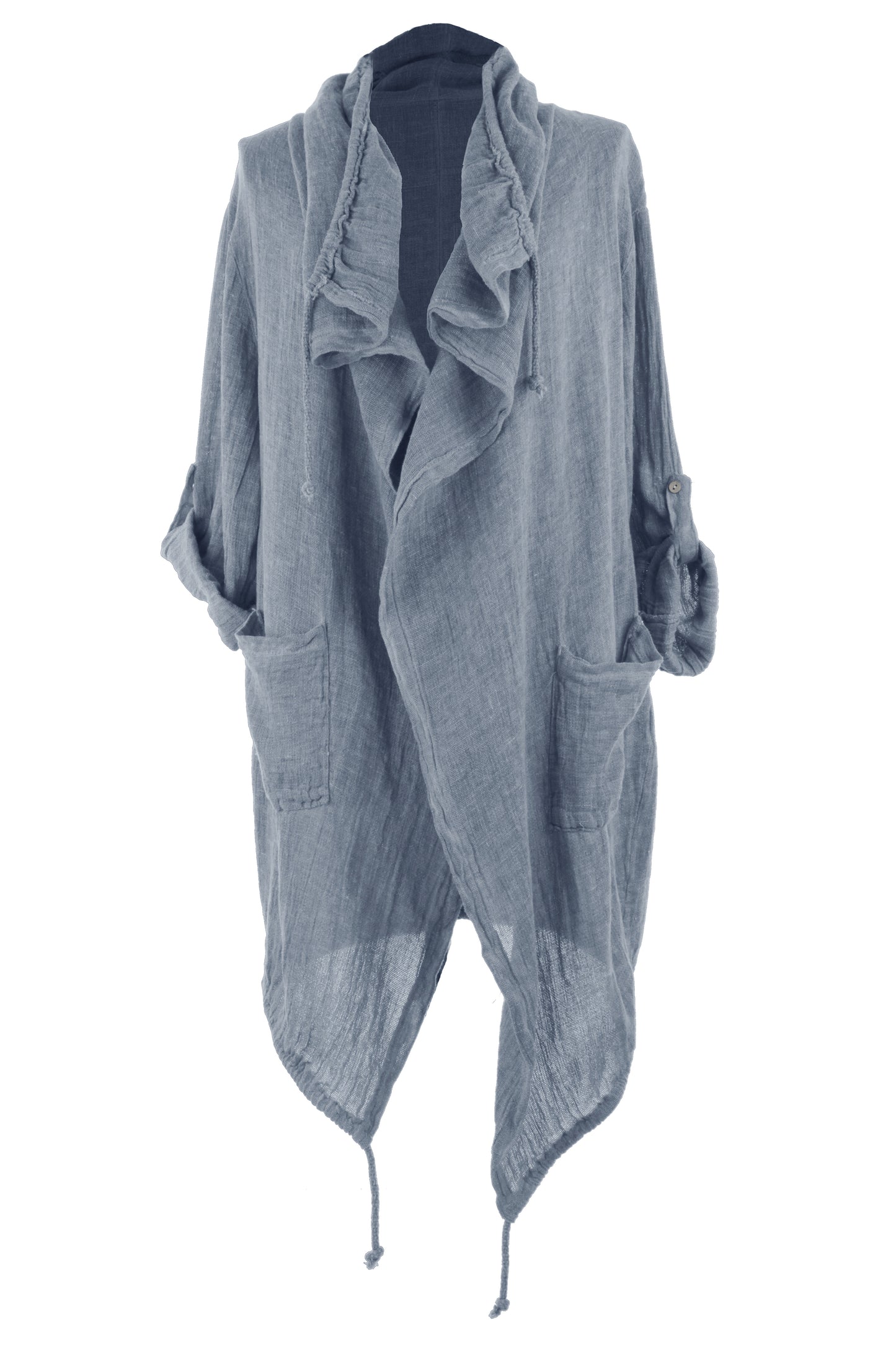 Drawstring Linen Jacket