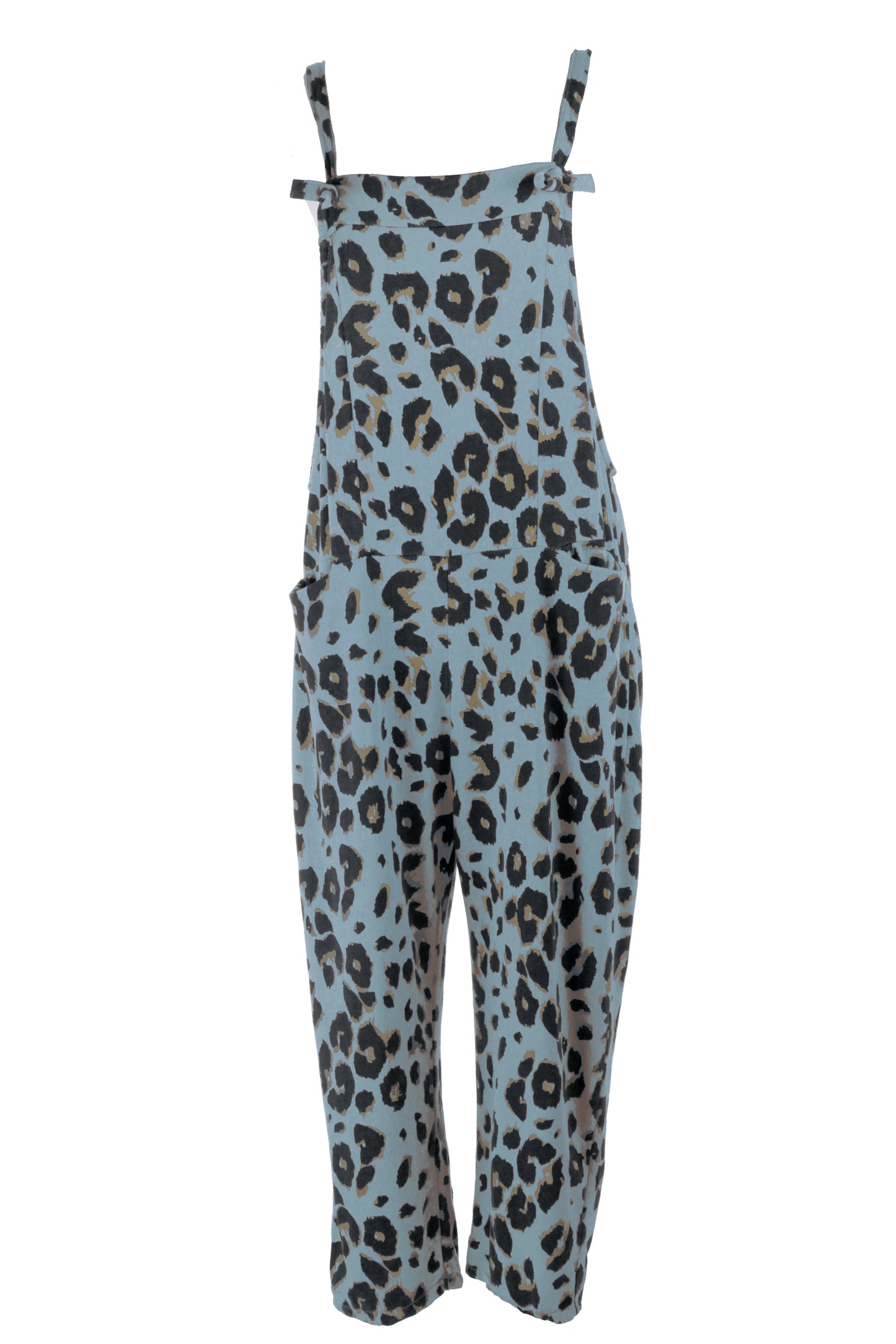 Leopard Jersey Dungarees