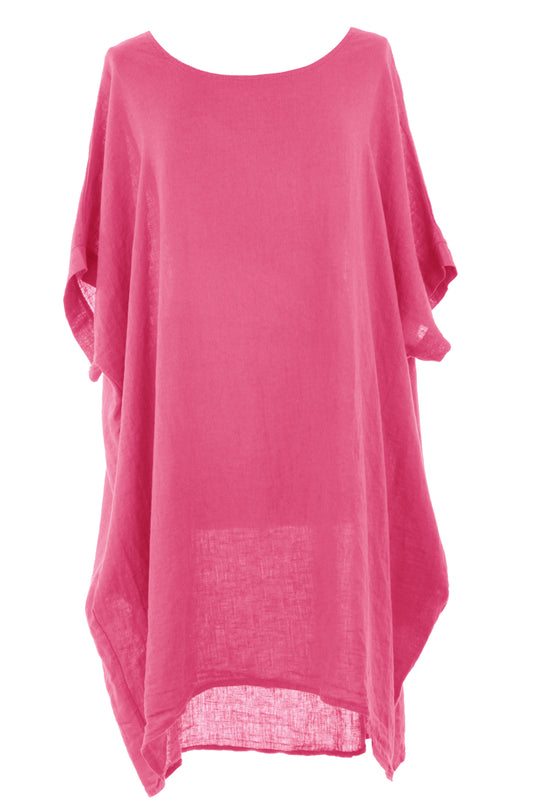 Crochet Back Linen Dress