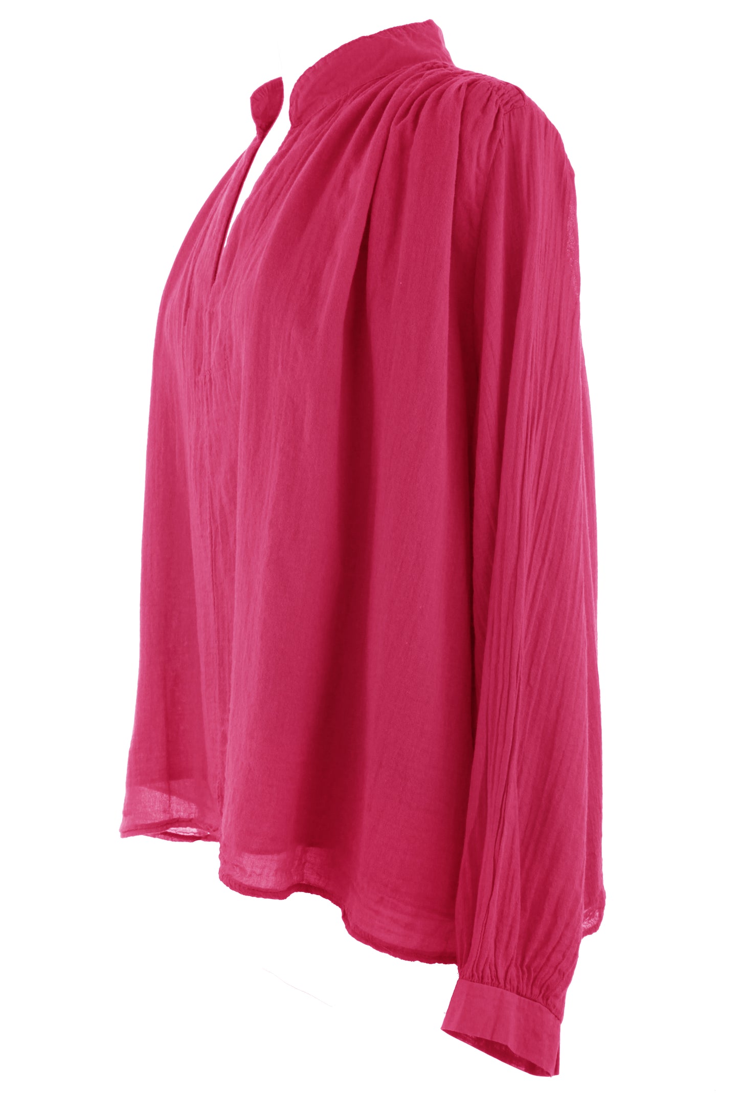 Ruched Shoulder Cotton Top