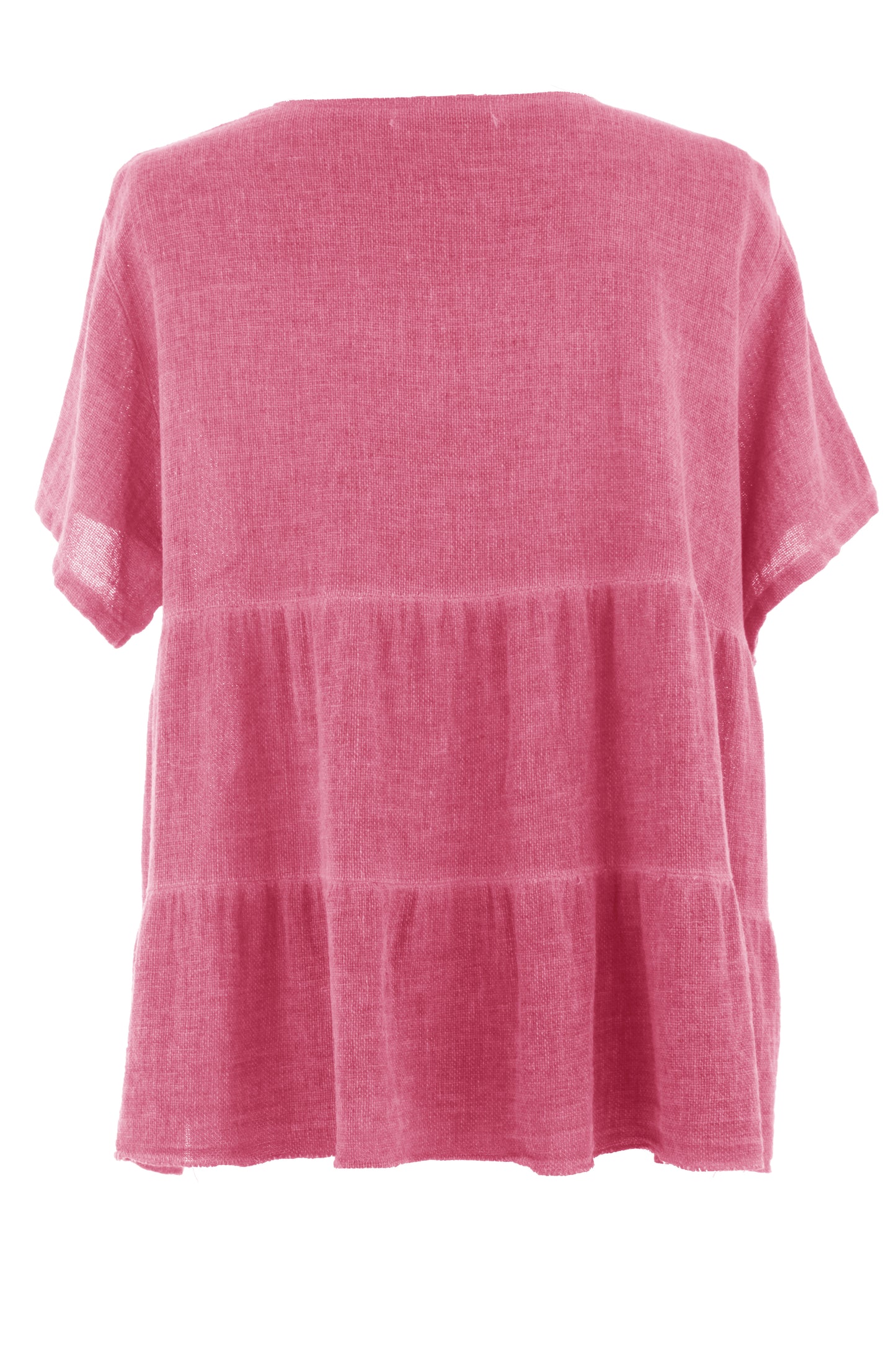 Button Tiered Linen Top