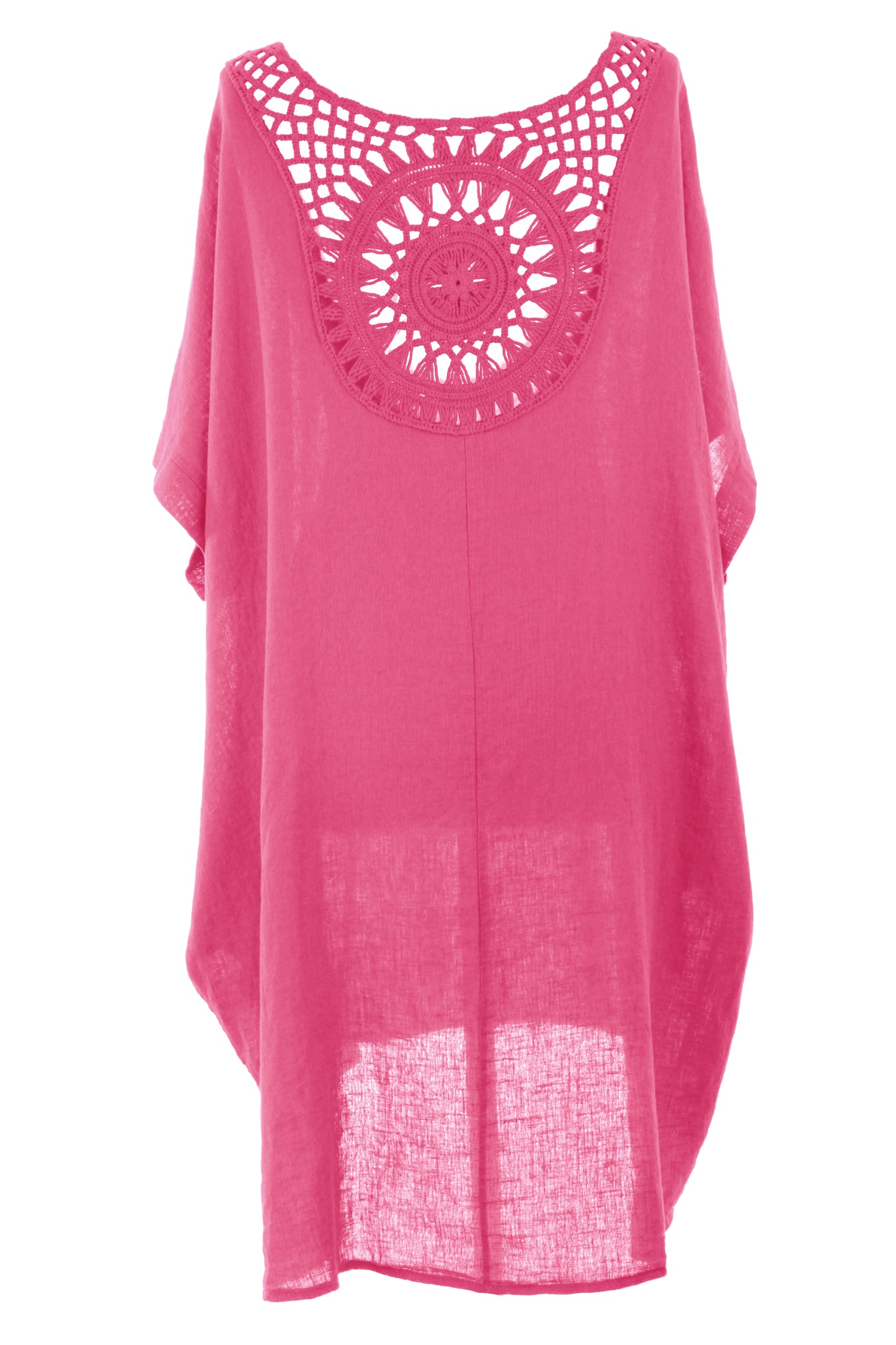 Crochet Back Linen Dress