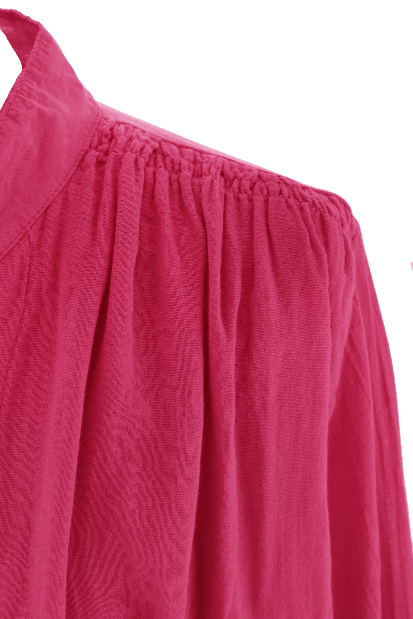 Ruched Shoulder Cotton Top