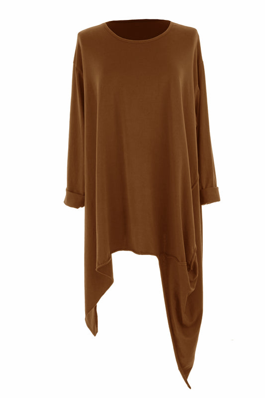 Asymmetric Hem Jersey Tunic
