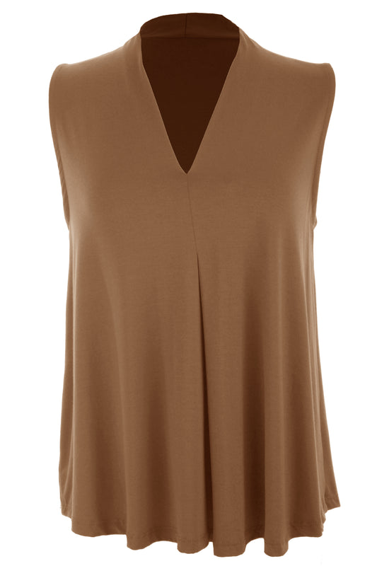 Sleeveless V Neck Top