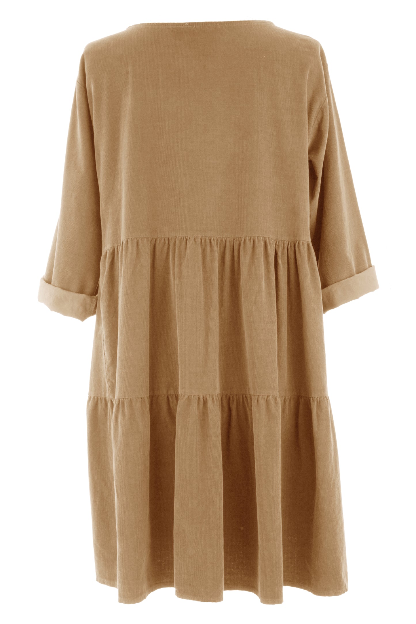 Tiered Swing Corduroy Dress