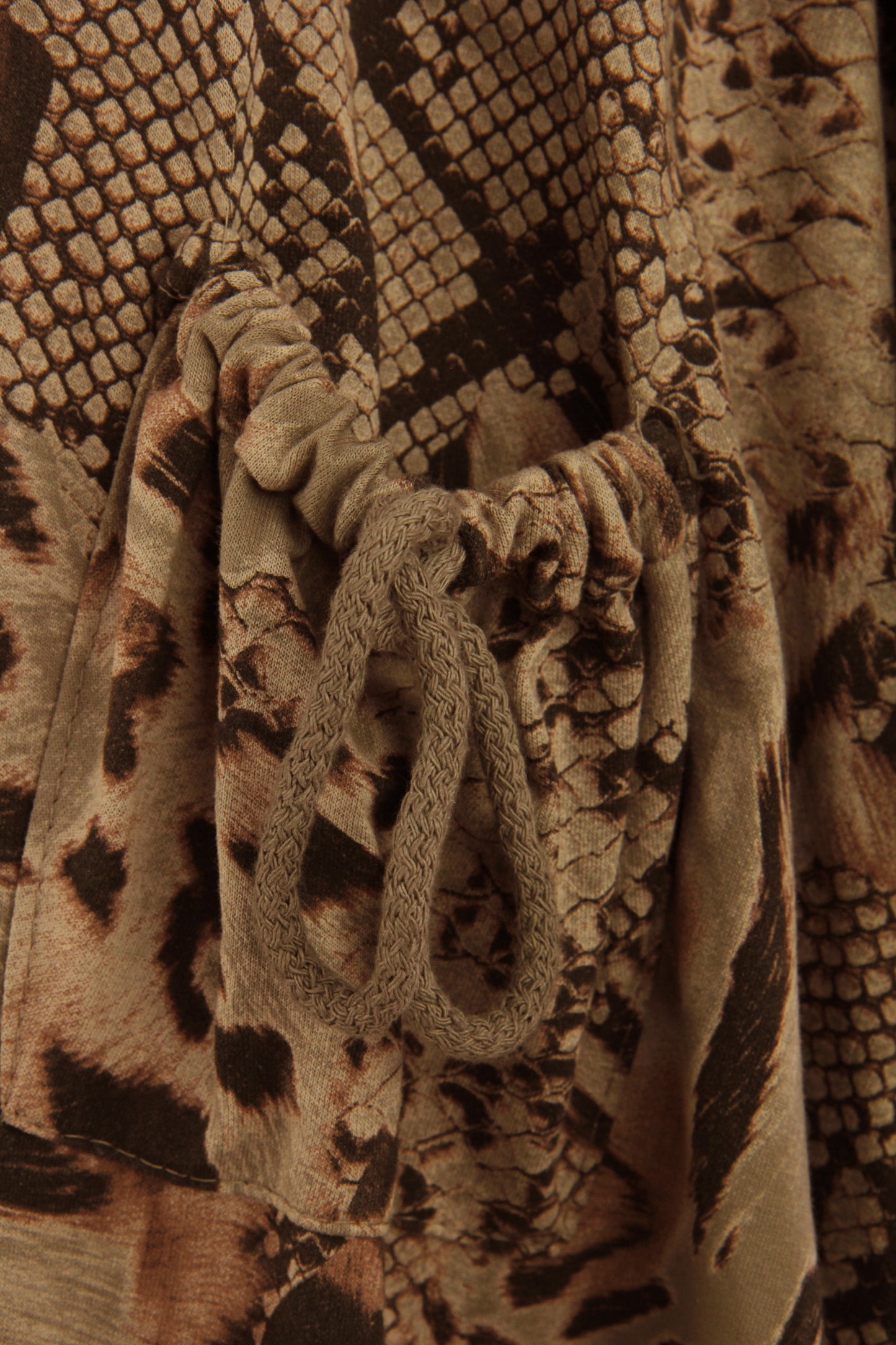 Abstract Leopard Print Cowl Neck Dress