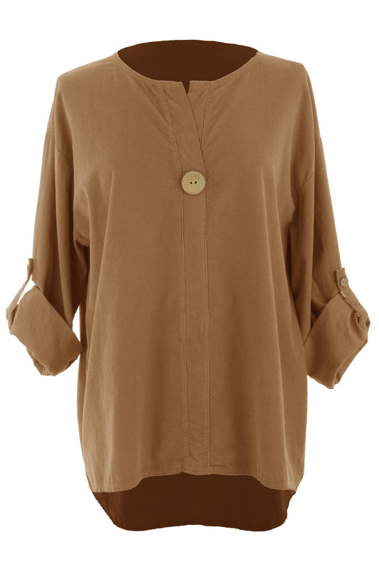 Button Detail Corduroy Top