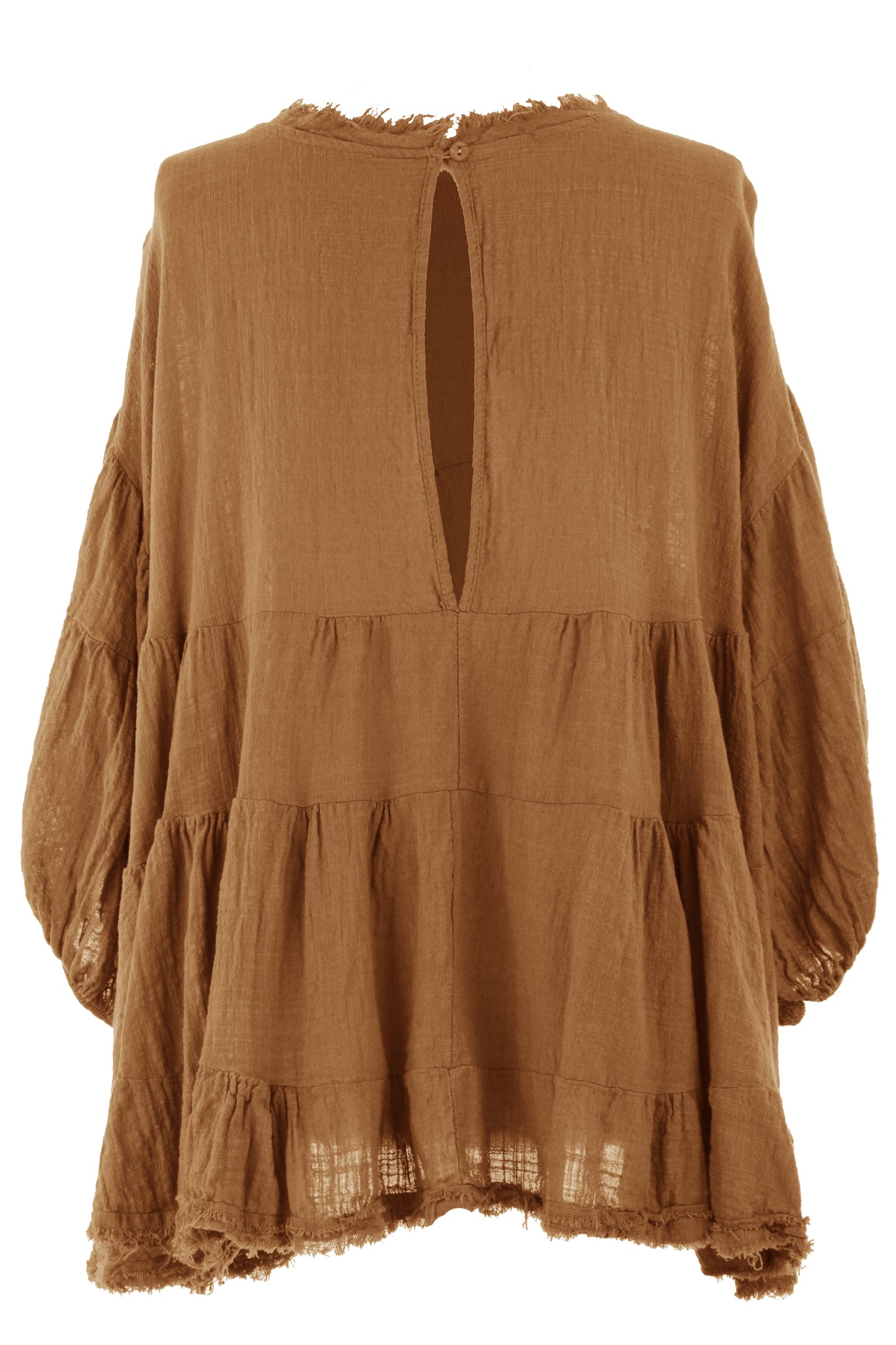 Balloon Sleeve Tiered Top