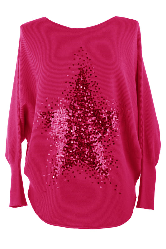 Sequin Star Ribbed Jumper