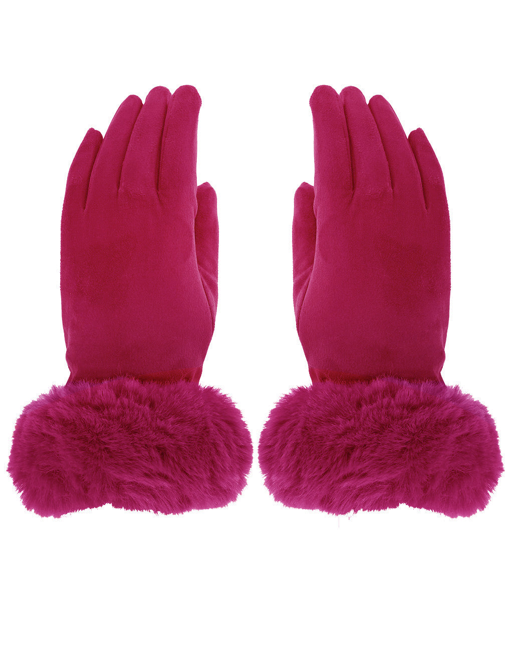 Faux Fur Cuff Suede Gloves