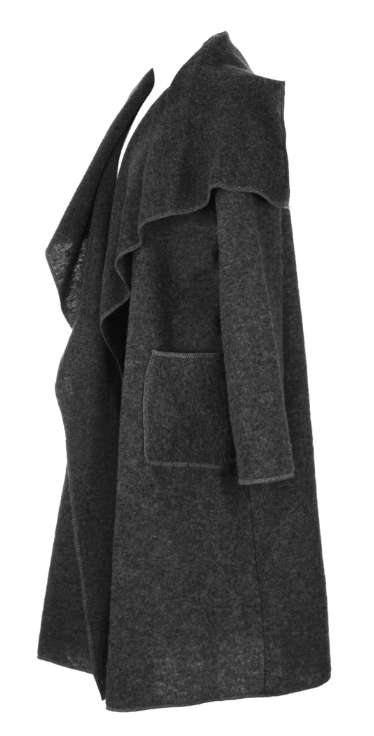 Waterfall Boiled Wool Coat