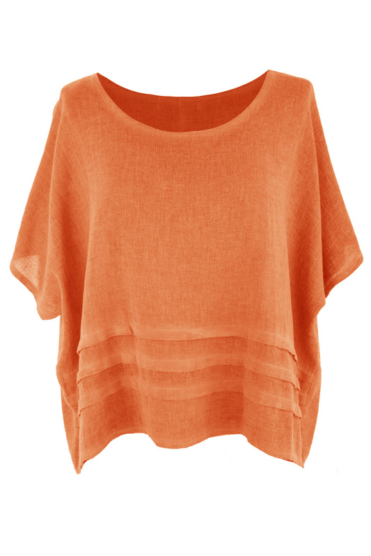 Pleat Detail Teabag Linen Top