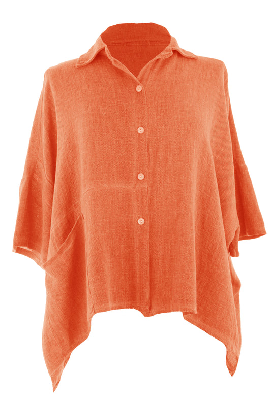 One Pocket Hopsack Linen Shirt