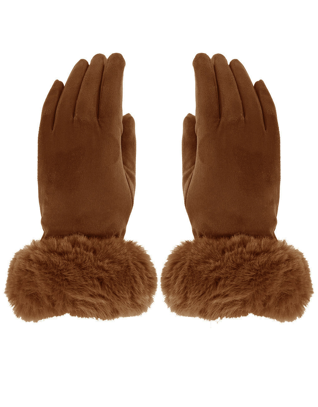 Faux Fur Cuff Suede Gloves