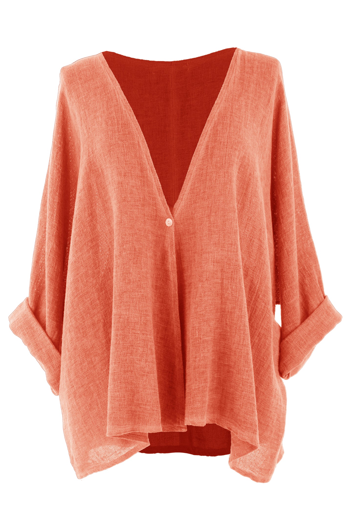 One Button Linen Cardigan