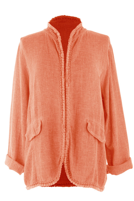 Flap Detail Teabag Linen Jacket