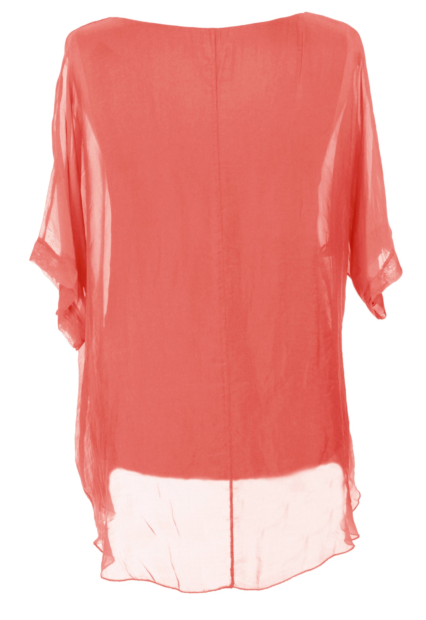 Frayed Hem Silk Top