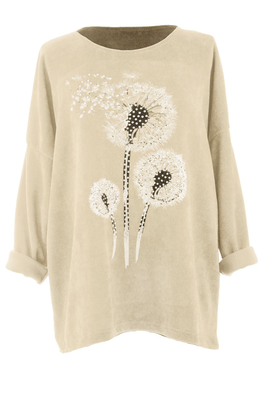 Dandelion Print Chenille Top